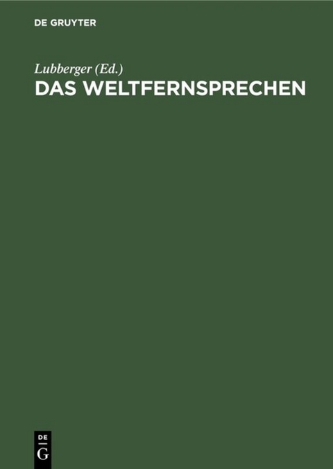 Das Weltfernsprechen - 