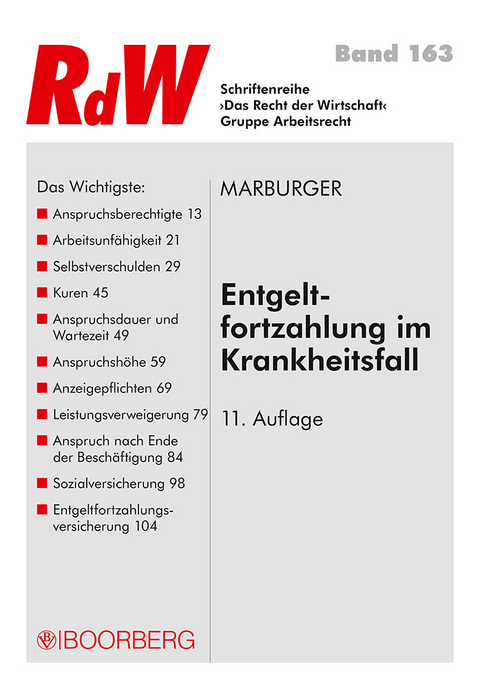 Entgeltfortzahlung im Krankheitsfall - Horst Marburger