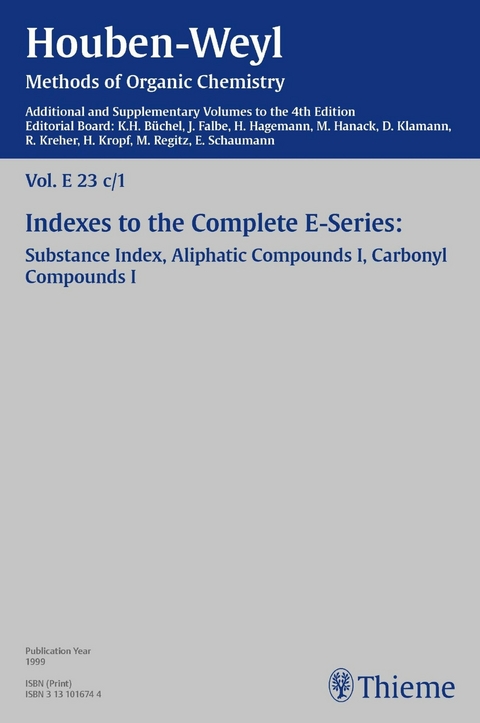 Houben-Weyl Methods of Organic Chemistry Vol. E 23c/1, 4th Edition Supplement -  Houben-Weyl