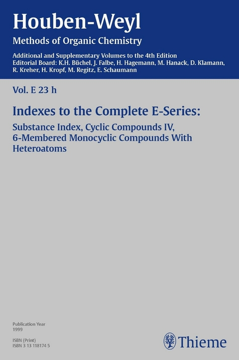 Houben-Weyl Methods of Organic Chemistry Vol. E 23h, 4th Edition Supplement -  Houben-Weyl