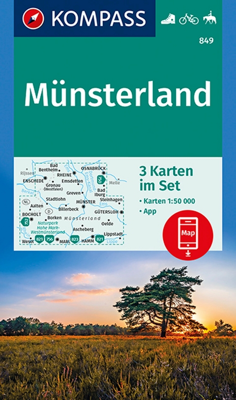 KOMPASS Wanderkarte 849 Münsterland