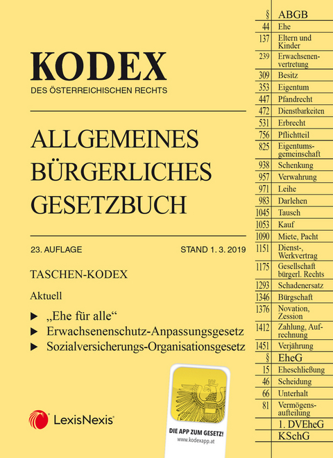 Taschen-Kodex ABGB 2019 - 