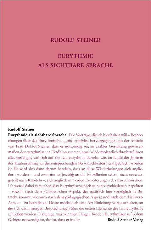 Eurythmie als sichtbare Sprache - Rudolf Steiner