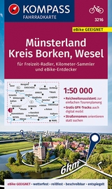 KOMPASS Fahrradkarte 3216 Münsterland, Kreis Borken, Wese 1:50.000