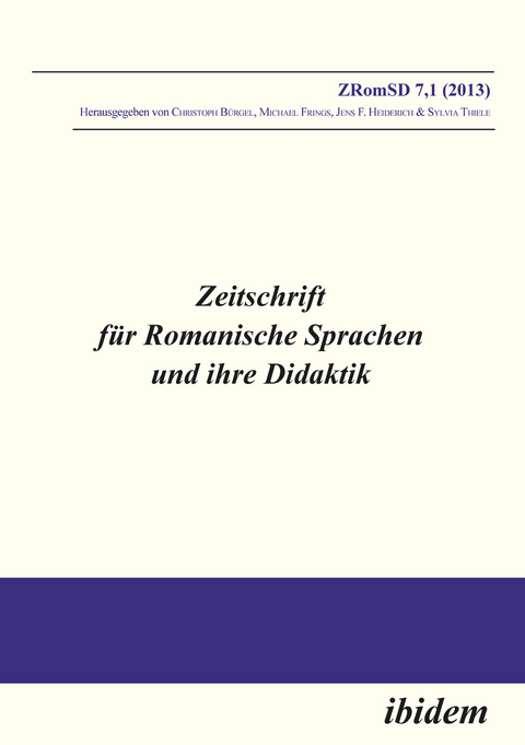 Zeitschrift für Romanische Sprachen und ihre Didaktik - 