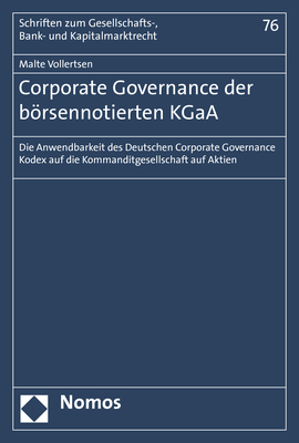 Corporate Governance der börsennotierten KGaA - Malte Vollertsen