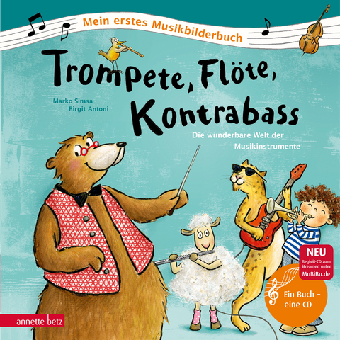 Trompete, Flöte, Kontrabass (Mein erstes Musikbilderbuch mit CD und zum Streamen) - Marko Simsa