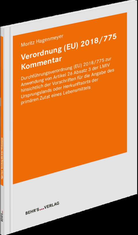 Verordnung (EU) 2018/775 Kommentar - Moritz Hagenmeyer