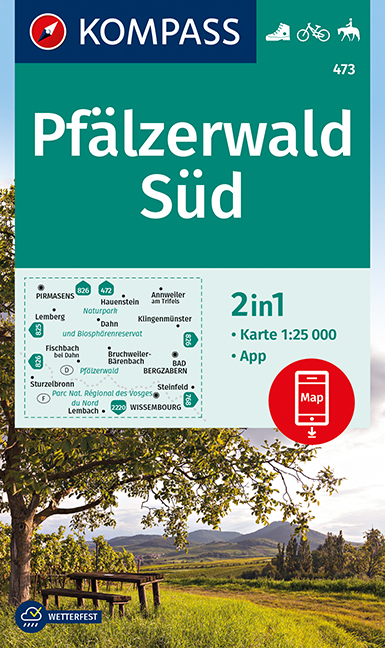 KOMPASS Wanderkarte Pfälzerwald Süd - 