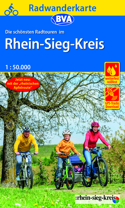 Radwanderkarte BVA Radwandern im Rhein-Sieg-Kreis 1:50.000, reiß- und wetterfest, GPS-Tracks Download