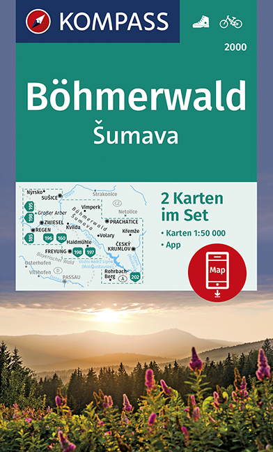 KOMPASS Wanderkarte Böhmerwald, Šumava - 