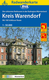 Radwanderkarte BVA Radregion Münsterland Kreis Warendorf mit 100 Schlösser Route 1:50.000, reiß- und wetterfest, GPS-Tracks Download - 