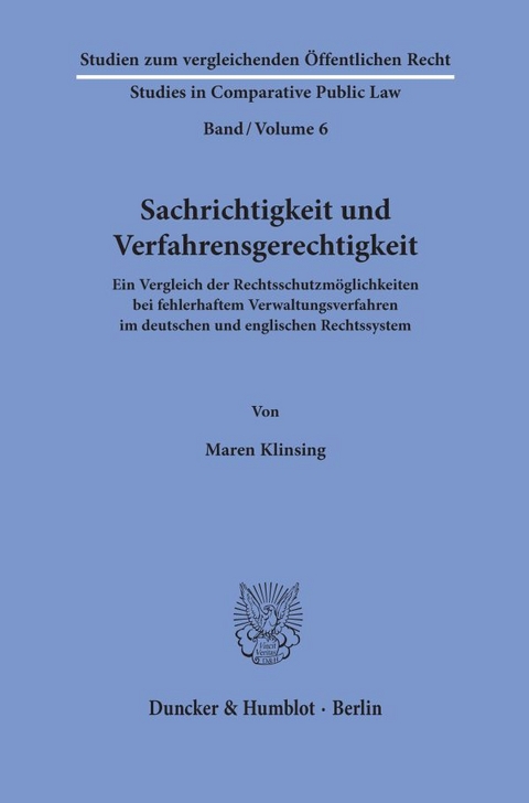 Sachrichtigkeit und Verfahrensgerechtigkeit. - Maren Klinsing