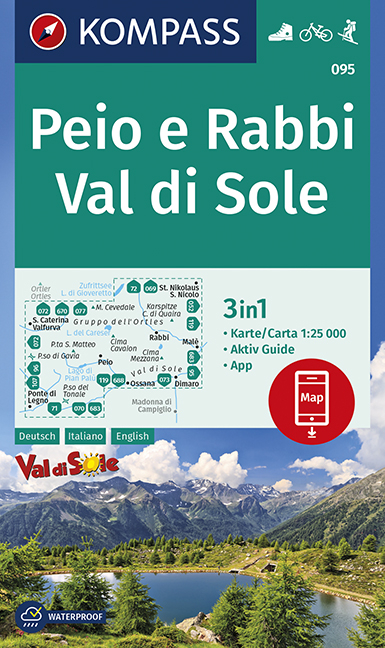 KOMPASS Wanderkarte Peio e Rabbi, Val di Sole - 