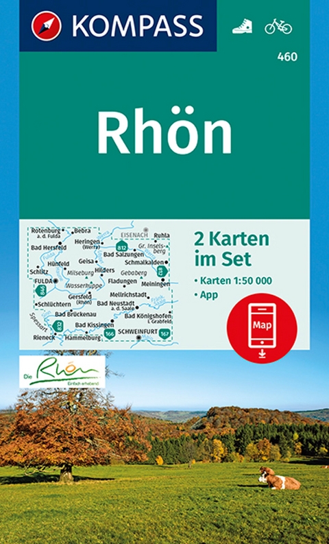 KOMPASS Wanderkarten-Set 460 Rhön (2 Karten) 1:50.000