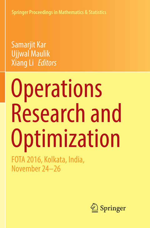 Operations Research and Optimization - 