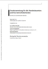 Gesetzsammlung für die Standesbeamten und ihre Aufsichtsbehörden - Schmitz, Heribert; Bornhofen, Heinrich; Bockstette, Rainer