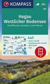 KOMPASS Wanderkarte Hegau Westlicher Bodensee, Schaffhausen, Konstanz, Insel Mainau - 