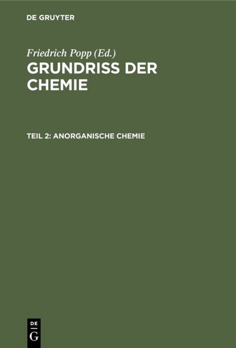 Grundriß der Chemie / Anorganische Chemie - 