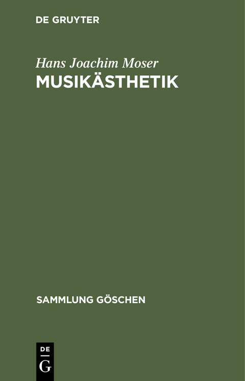 Musikästhetik - Hans Joachim Moser