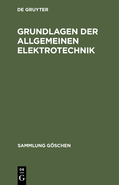 Grundlagen der allgemeinen Elektrotechnik