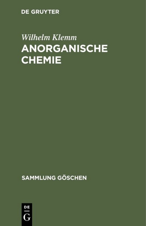 Anorganische Chemie - Wilhelm Klemm