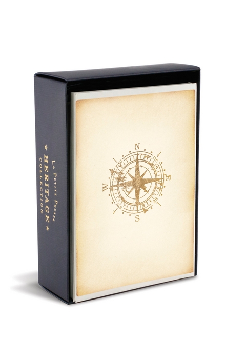 Boxed Notes: Compass Heritage – Gruß- und Geschenkkartenbox mit Kuverts: Kompass