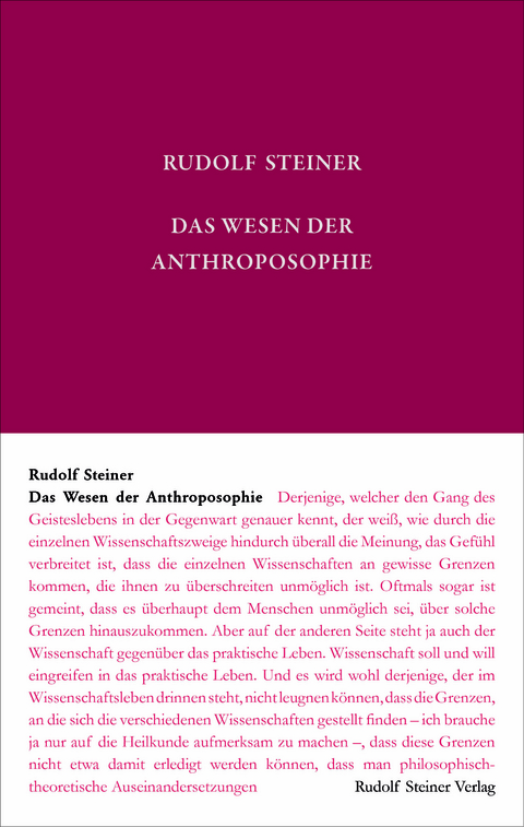 Das Wesen der Anthroposophie - Rudolf Steiner