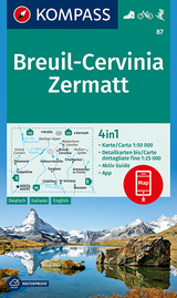 KOMPASS Wanderkarte Breuil-Cervinia, Zermatt - 