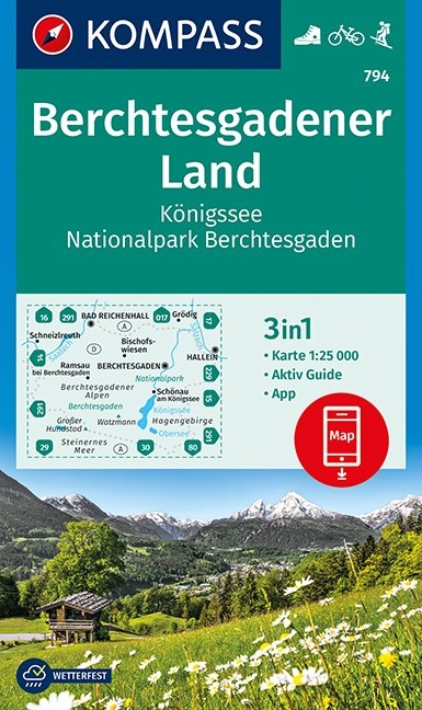 KOMPASS Wanderkarte Berchtesgadener Land, Königssee, Nationalpark Berchtesgaden - 