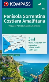 KOMPASS Wanderkarte 682 Penisola Sorrentina, Costiera Amalfitana, Vesuvio, Pompei, Salerno, Sorrento 1:50.000 - 