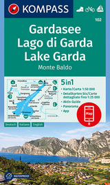 KOMPASS Wanderkarte Gardasee, Lago di Garda, Lake Garda, Monte Baldo - KOMPASS-Karten GmbH