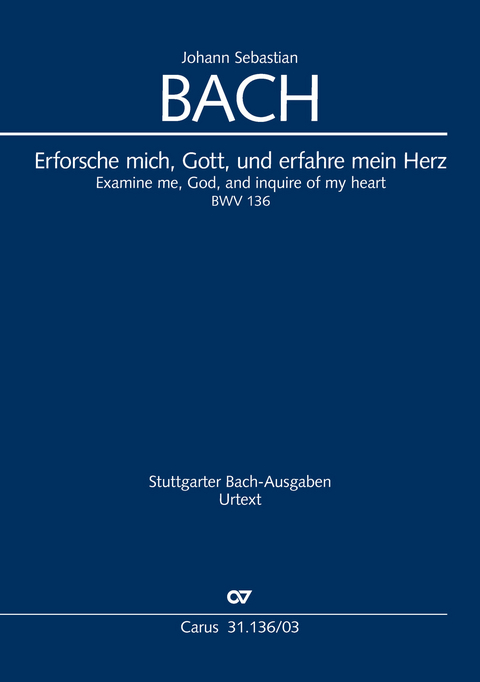 Erforsche mich, Gott, und erfahre mein Herz (Klavierauszug) - Johann Sebastian Bach