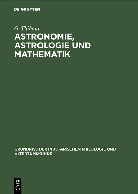 Astronomie, Astrologie und Mathematik - G. Thibaut