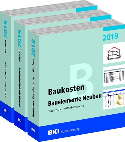 BKI Baukosten Gebäude, Positionen und Bauelemente Neubau 2019 - Teil 1-3