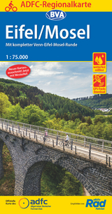 ADFC-Regionalkarte Eifel/ Mosel, 1:75.000, mit Tagestourenvorschlägen, reiß- und wetterfest, E-Bike-geeignet, GPS-Tracks Download - 