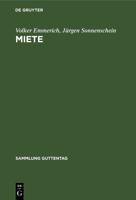 Miete - Volker Emmerich, Jürgen Sonnenschein