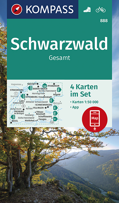 KOMPASS Wanderkarte Schwarzwald Gesamt - 