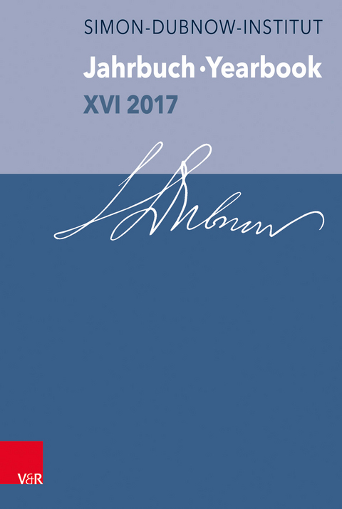 Jahrbuch des Dubnow-Instituts / Dubnow Institute Yearbook XVI/2017 - 