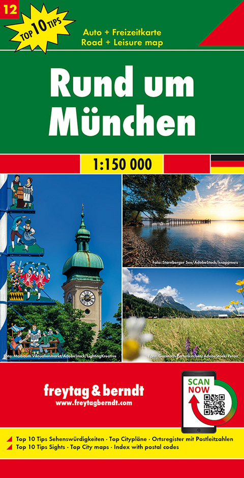 Rund um München, Autokarte 1:150.000, Top 10 Tips, Blatt 12 - 