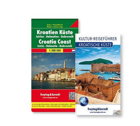 Kroatische Küste Set, Kulturführer + Autokarte 1:200.000 - 