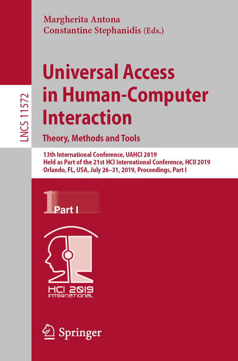 Universal Access in Human-Computer Interaction. Theory, Methods and Tools - 