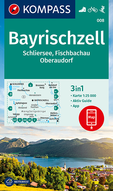 KOMPASS Wanderkarte Bayrischzell, Schliersee, Fischbachau, Oberaudorf - 