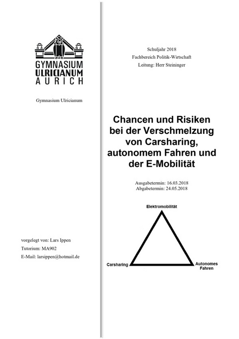 Chancen und Risiken bei der Verschmelzung von Carsharing, autonomem Fahren und der E-Mobilität - Lars Ippen