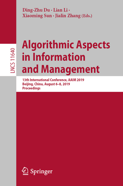 Algorithmic Aspects in Information and Management - 