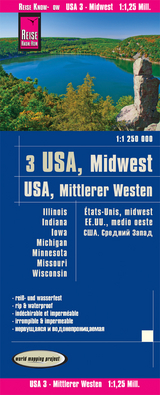 Reise Know-How Landkarte USA 03, Mittlerer Westen / USA, Midwest (1.1.250.000) : Illinois, Indiana, Iowa, Michigan, Minnesota, Missouri, Wisconsin - Reise Know-How Verlag Peter Rump