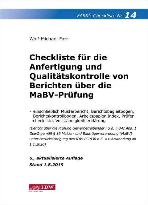 Farr, Checkliste 14 (Berichte MaBV-Prüfung), 6.A. - Wolf-Michael Farr