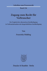 Zugang zum Recht für Verbraucher. - Franziska Hidding