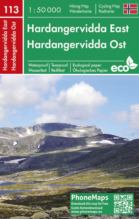 Hardangervidda Ost, Wander - Radkarte 1 : 50 000 - 