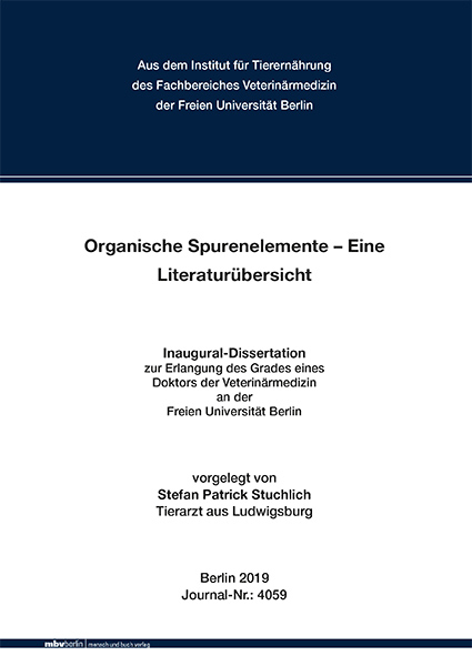 Organische Spurenelemente – Eine Literaturübersicht - Stefan Patrick Stuchlich